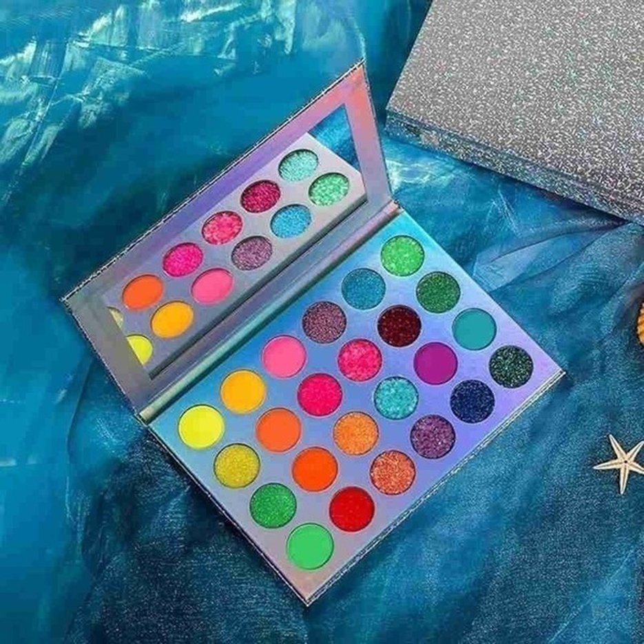 ✱BEST✱  24 Colour Luminous Eyeshadow Palette Glitter-Matte Glow In Dark Makeup Halloween Party Eyeshadow Palette