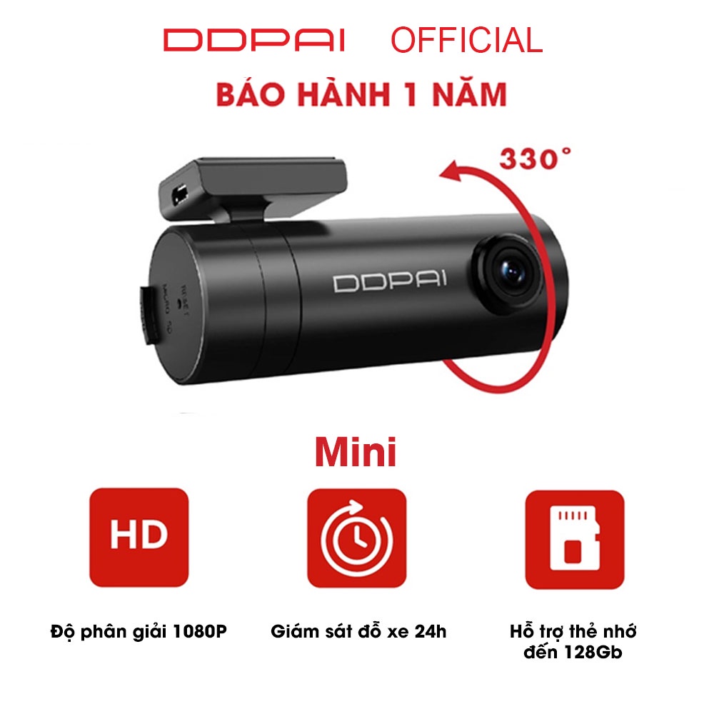 Camera Hành Trình Ô Tô DDPai Mini Độ Phân Giải Full HD Kết Nối Wifi Bảo Hành Chính Hãng 12 Tháng