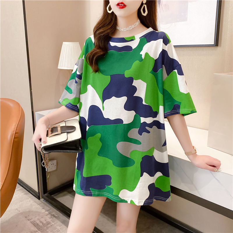 2021 new summer short-sleeved T-shirt women's plus size all-match loose top