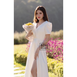 BỐNG MAXISHOP - DC446 - Váy Cưới Phi Nhật Trắng Xẻ Tà