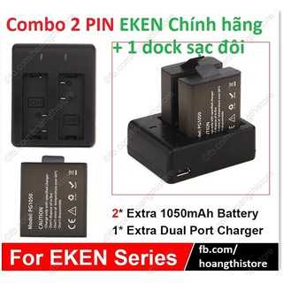 Bộ sạc, pin eken chính hãng cho h9r pg1050 1050mah sjcam sj4000 andoer 4k q3h h9 sj5000 m10 firefly 7s h8r