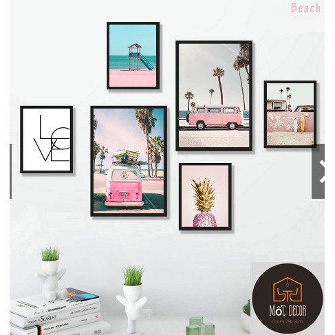 SET 6 TRANH TREO TƯỜNG TROPICAL ĐÃ CÓ KHUNG