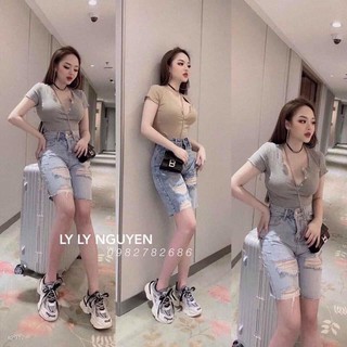 Quần jeans ngố rách siêu sịn