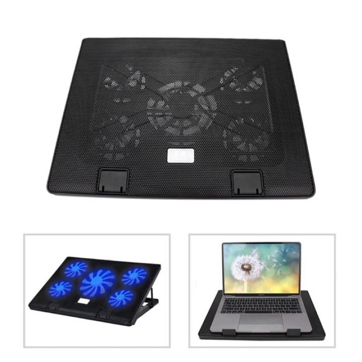 [Mã SKAMSALE03 giảm 10% đơn 200k] Đế tản nhiệt Cooler Pad S500 5 Fan siêu làm mát Laptop, đế nâng lên hạ xuống được