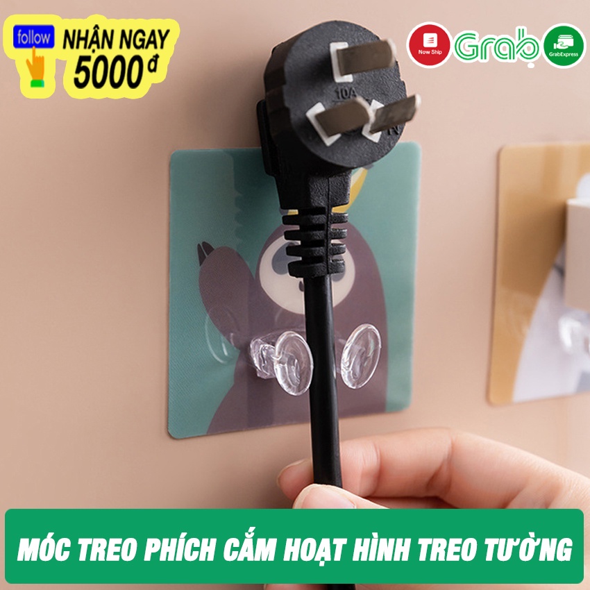 Móc Dán Tường Treo Phích Cắm Dây Điện Hình Thú SHOPEHOUSE - Treo Đồ Đa Năng Tiện Dụng – Siêu Dính , Siêu Bền