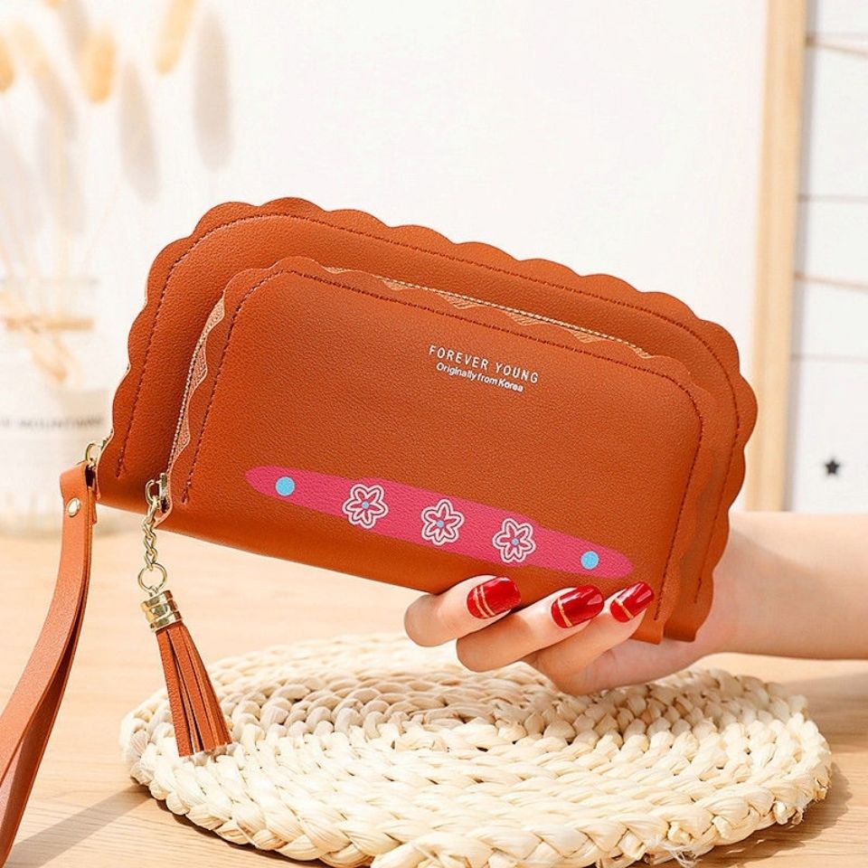 Women's Wallet Long Zip Wallet Korean Style Fashion Classy Women's Handbag Large Capacity Change and Mobile Phone Bag WLB1