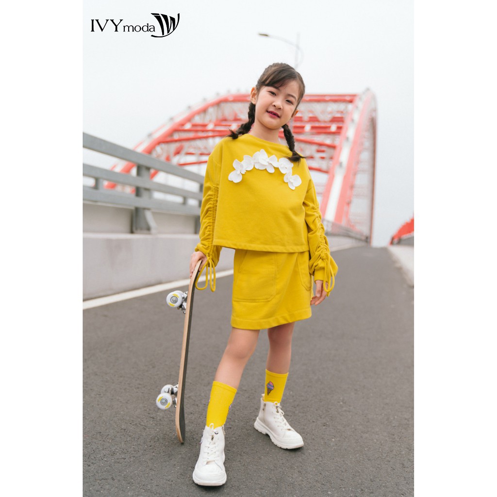 Chân váy thun 2 lớp chữ A bé gái IVY moda MS 31G1114