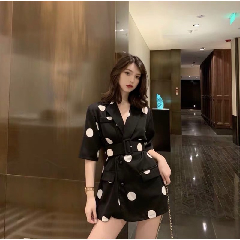 ĐẦM BI CỔ VEST KÈM BELT | BigBuy360 - bigbuy360.vn