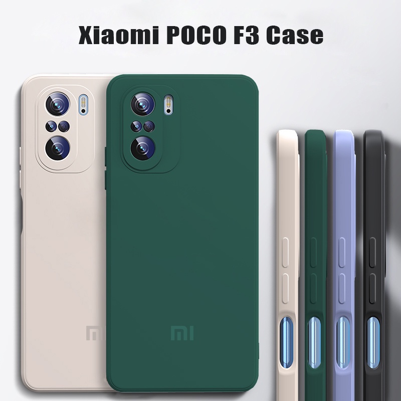 Original Official Square Silicone Phone Case Xiaomi POCO F3 M3 X3 GT 5G M4 Redmi K40 Pro Casing Thin Candy Soft Cover