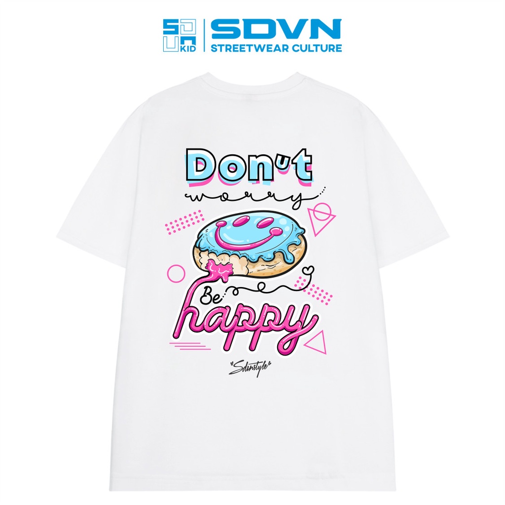 Áo Thun Trẻ Em - Cotton 100% Unisex form rộng Local Brand SDVN DONUT WORRY