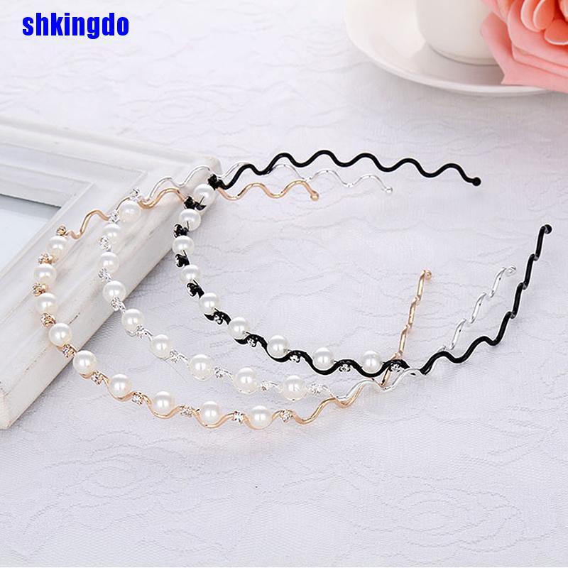 Cài tóc kim loại đính ngọc trai giả màu vàng thời trang cho nữ