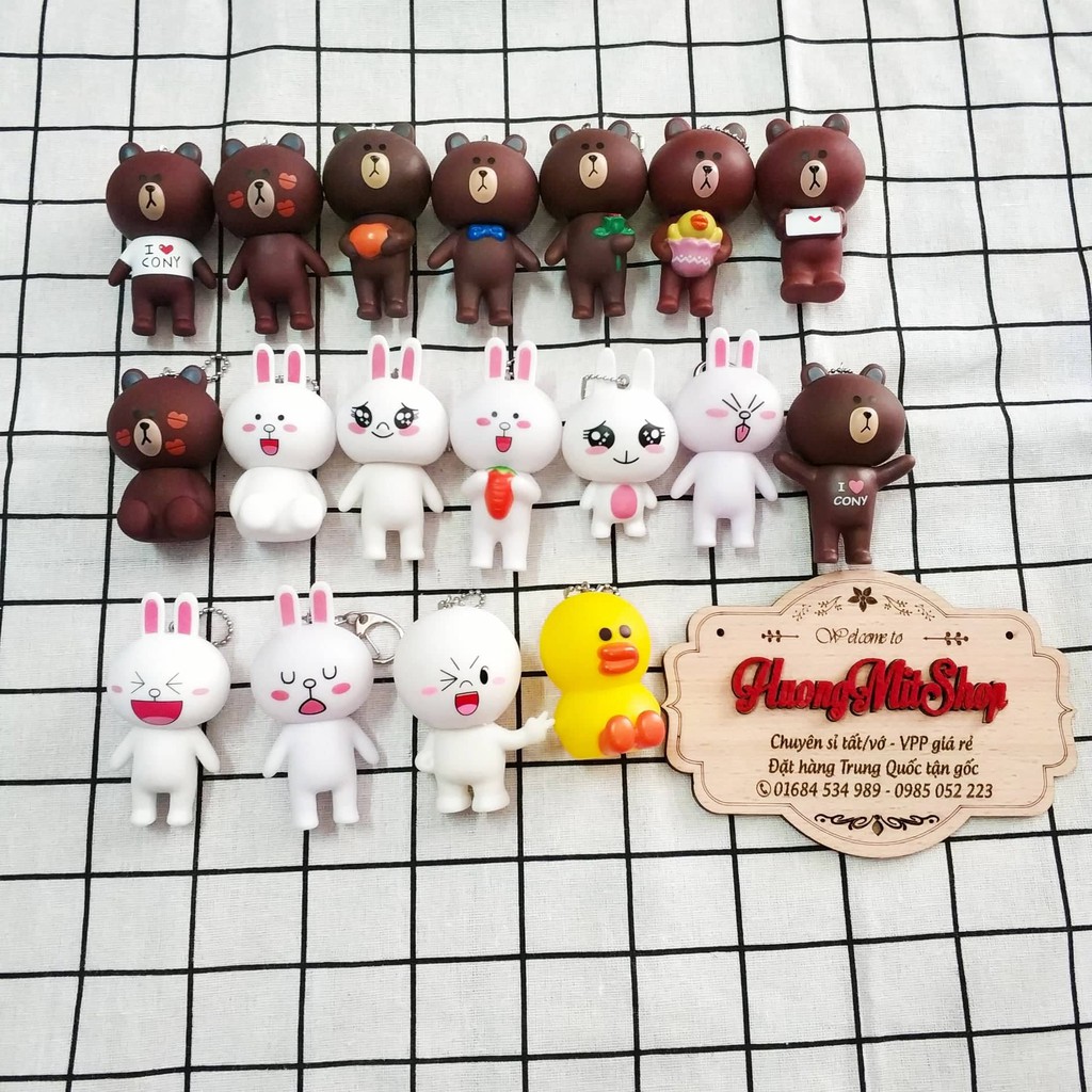 Móc khóa gấu Brown và thỏ Cony