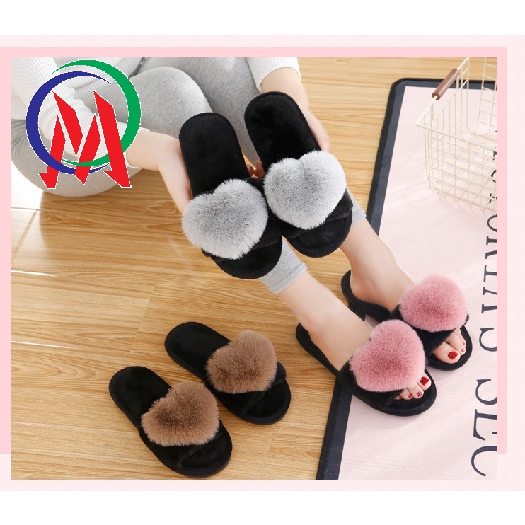 Dép lông trái tim mẫu mới