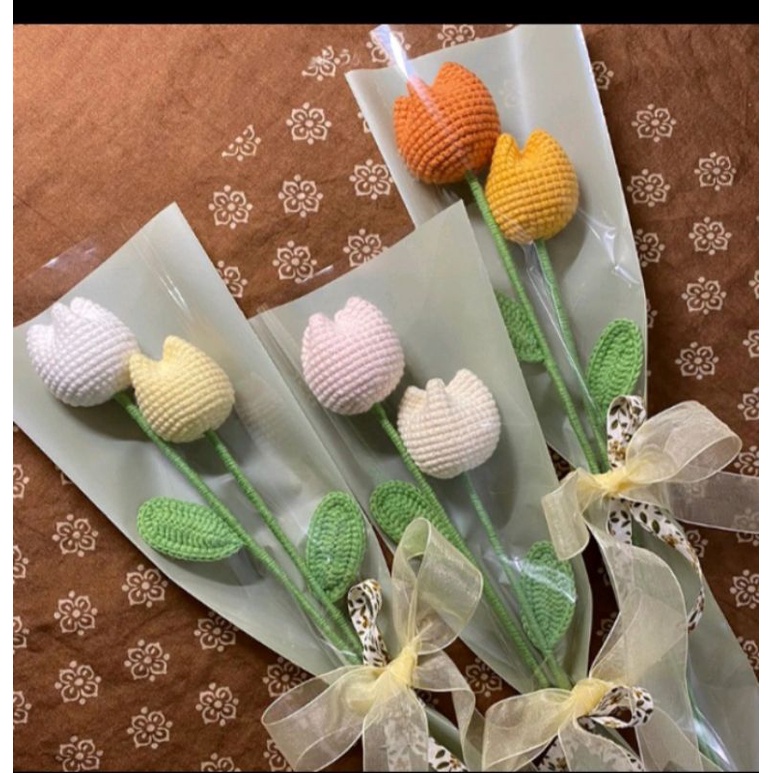 hoa tulip bằng len (handmade)