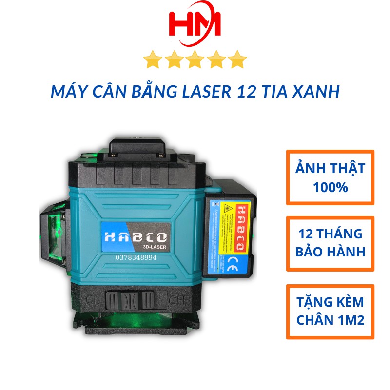 Máy cân bằng laser, bắn cốt 12 tia xanh HABCO