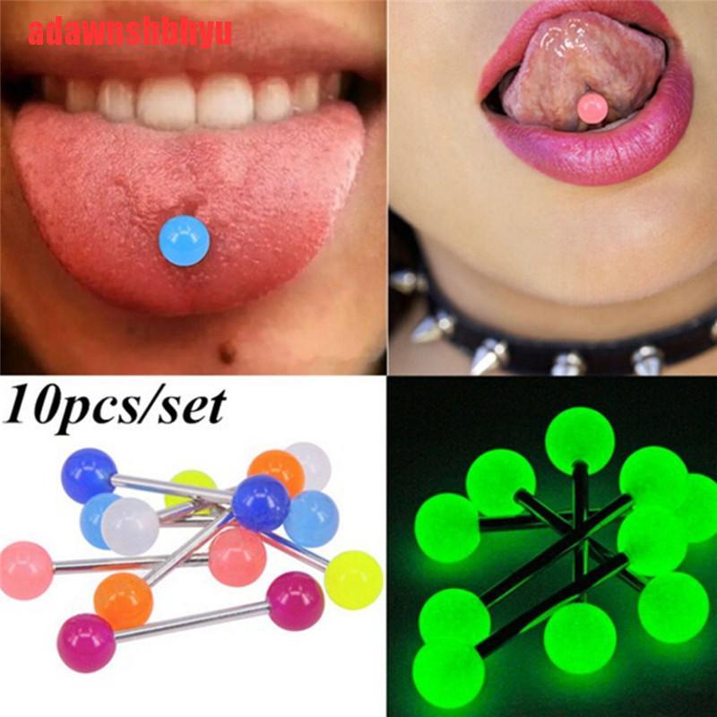 Set 10 Khuyên Lưỡi Phát Quang Độc Đáo