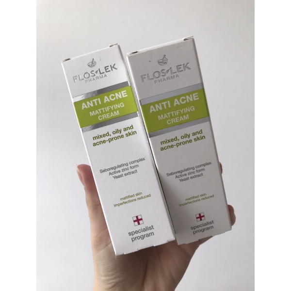 Kem kiểm soát dầu và điều tiết nhờn Floslek Anti Acne Mattifying Cream 50ml