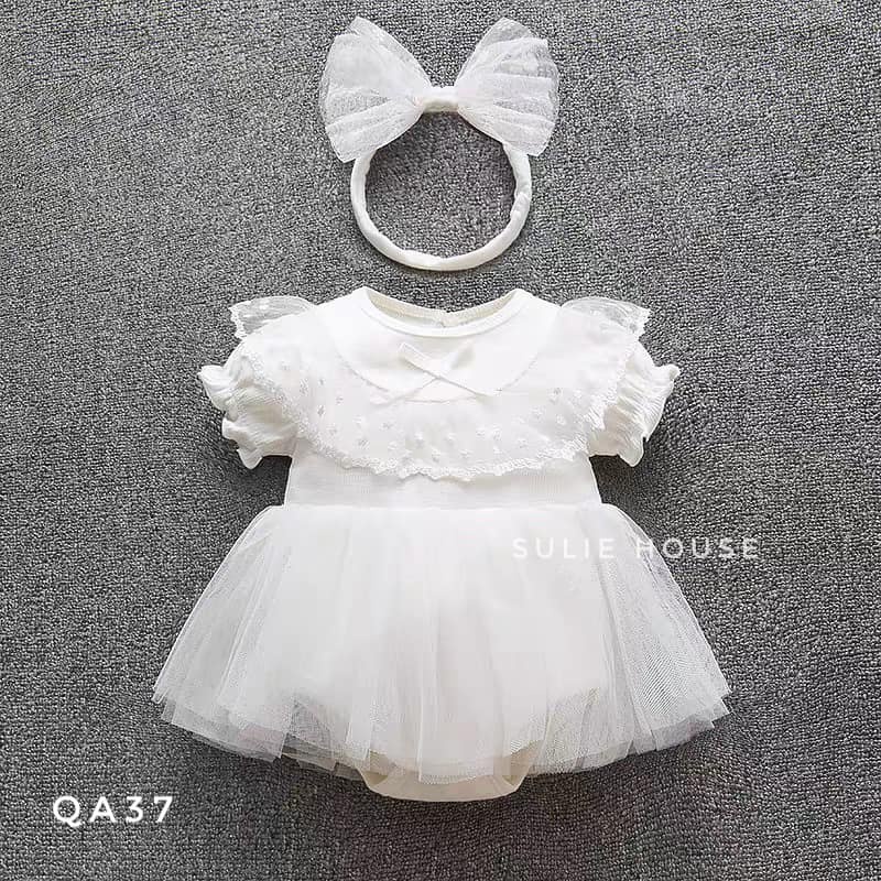 Body váy xòe ren kèm băng đô - QA37