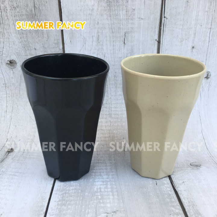 Cốc nhựa 8.8 x 13.3 cm ~ 460ml melamine đen trơn, nâu, ly nhà hàng sang trọng SFLY27 - Cup mug