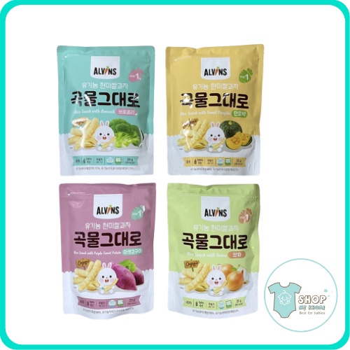 Bánh Gạo Lứt Hữu Cơ Alvins Cho Bé Ăn Dặm Từ 6 - 12 Tháng Tuổi