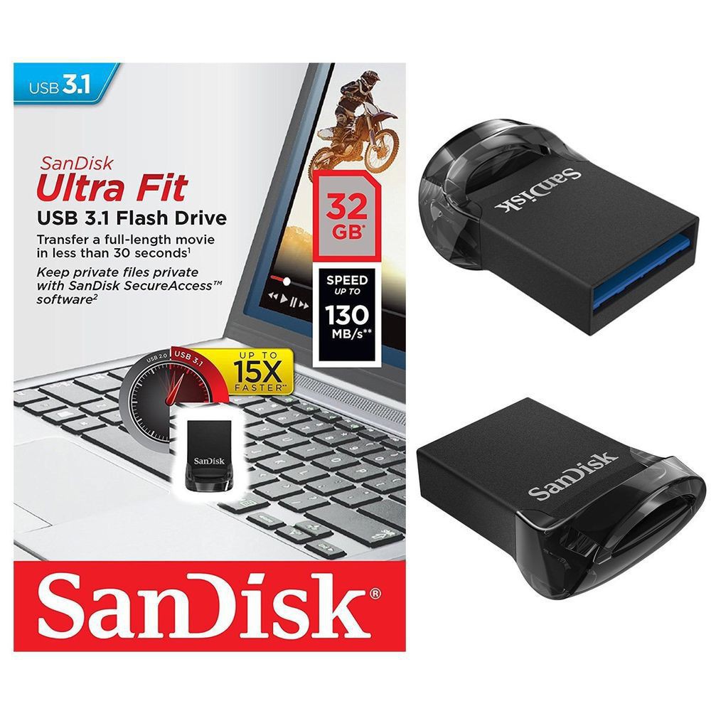 USB 3.1 16GB ~ 128GB Chống Mất Dữ Liệu SanDisk Ultra Fit CZ430 Băng Thông Cực Rộng