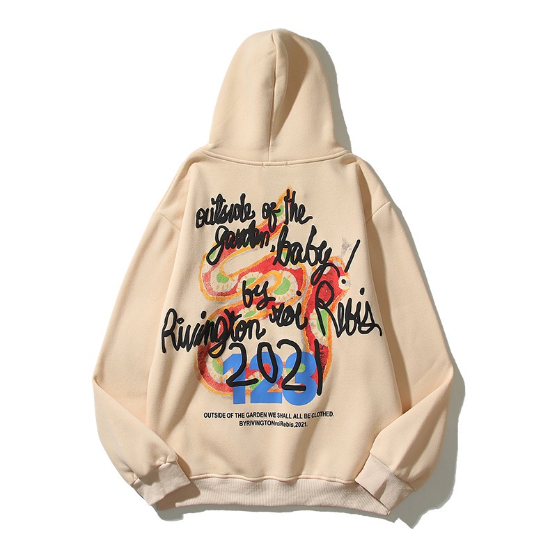 Áo Hoodie Cotton Plus Size Tay Dài RRR123 In Họa Tiết Da Rắn Cầu Vồng Dành Cho Nam Nữ