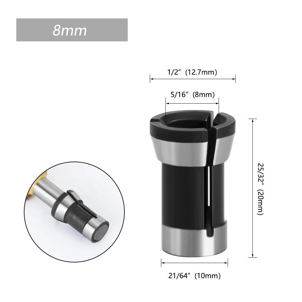 1-3 Collet Siêu Bền 6.35mm 8mm 6mm|Set Đầu Kẹp Mũi Khoan Cắt Tỉa Chuyên Dụng