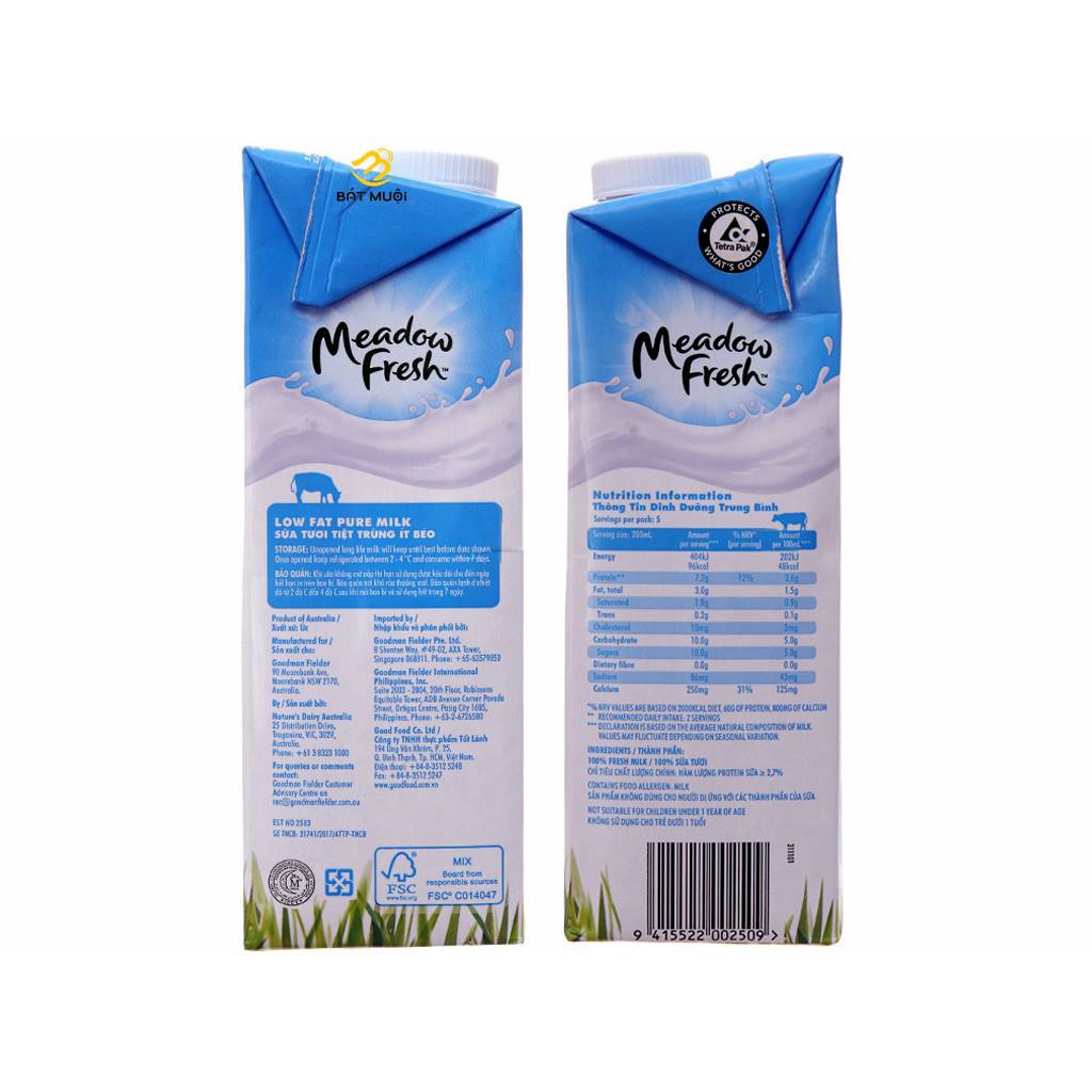 Sữa tươi tiệt trùng Meadow Fresh 1 lít