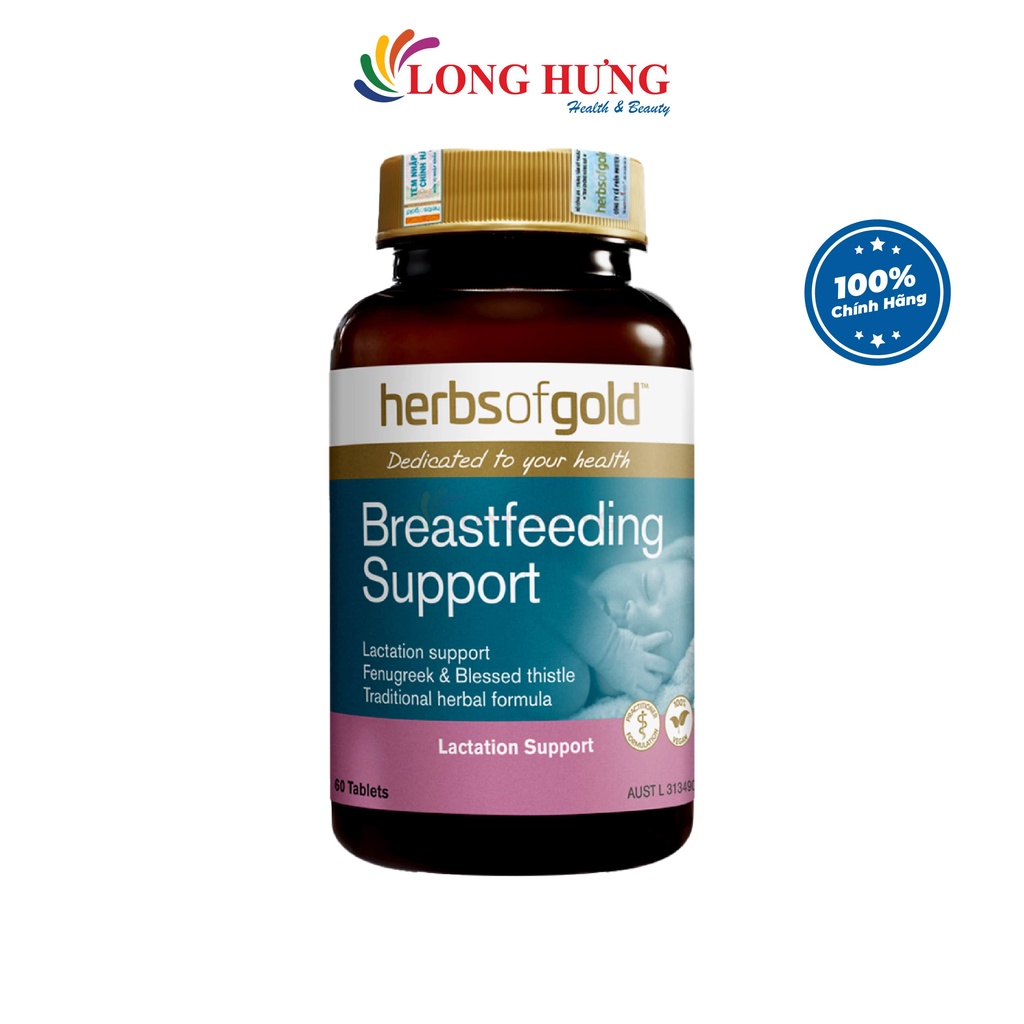 Viên uống Herbs of Gold Breastfeeding Support hỗ trợ lợi sữa cho phụ nữ sau sinh