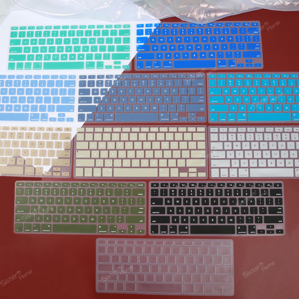 Tấm Phủ Bàn Phím Silicon Màu Trơn Cho Macbook Air 13 A1369 A1466 Retina 13 15 A1502 A1425 A1398 Cd Rom A1278 A1286