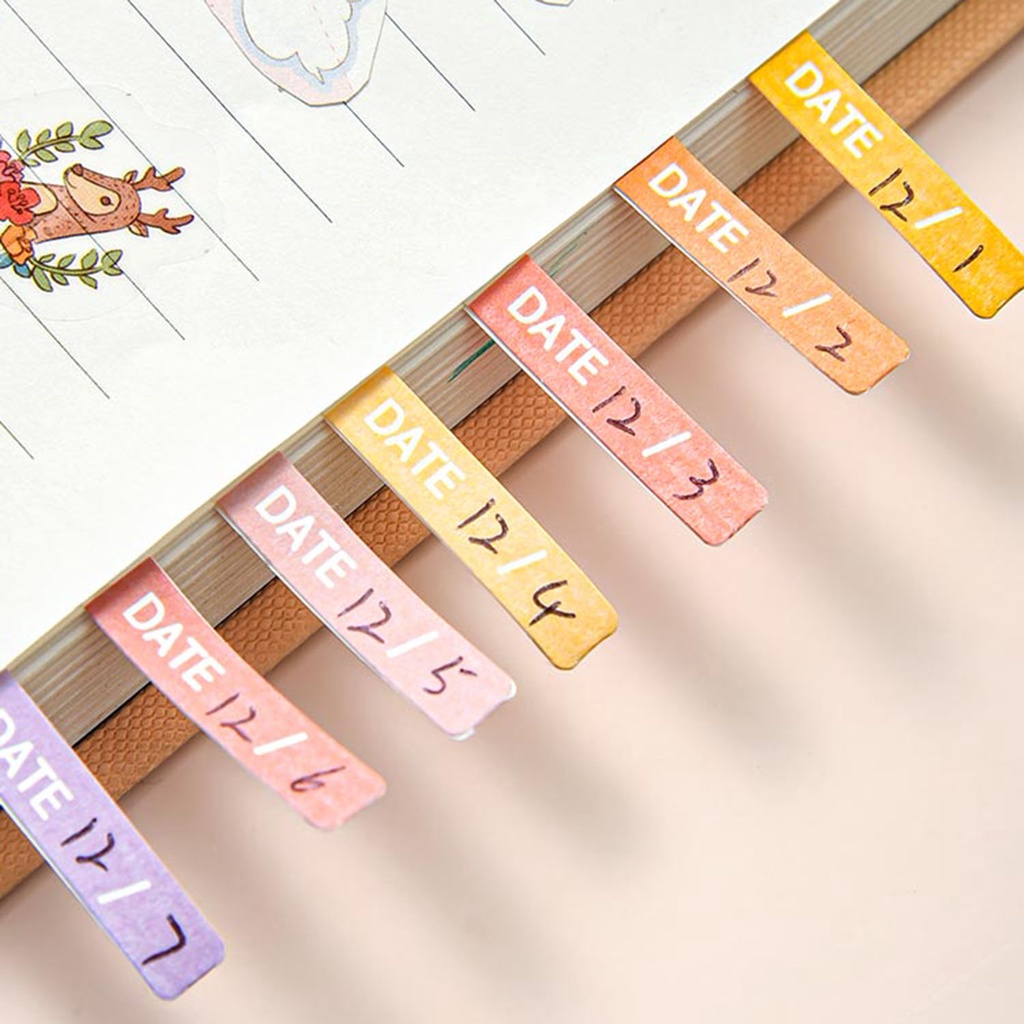 Bộ 8 Giấy Dán Ghi Chú Hai Mặt Màu Macaron Phong Cách Retro