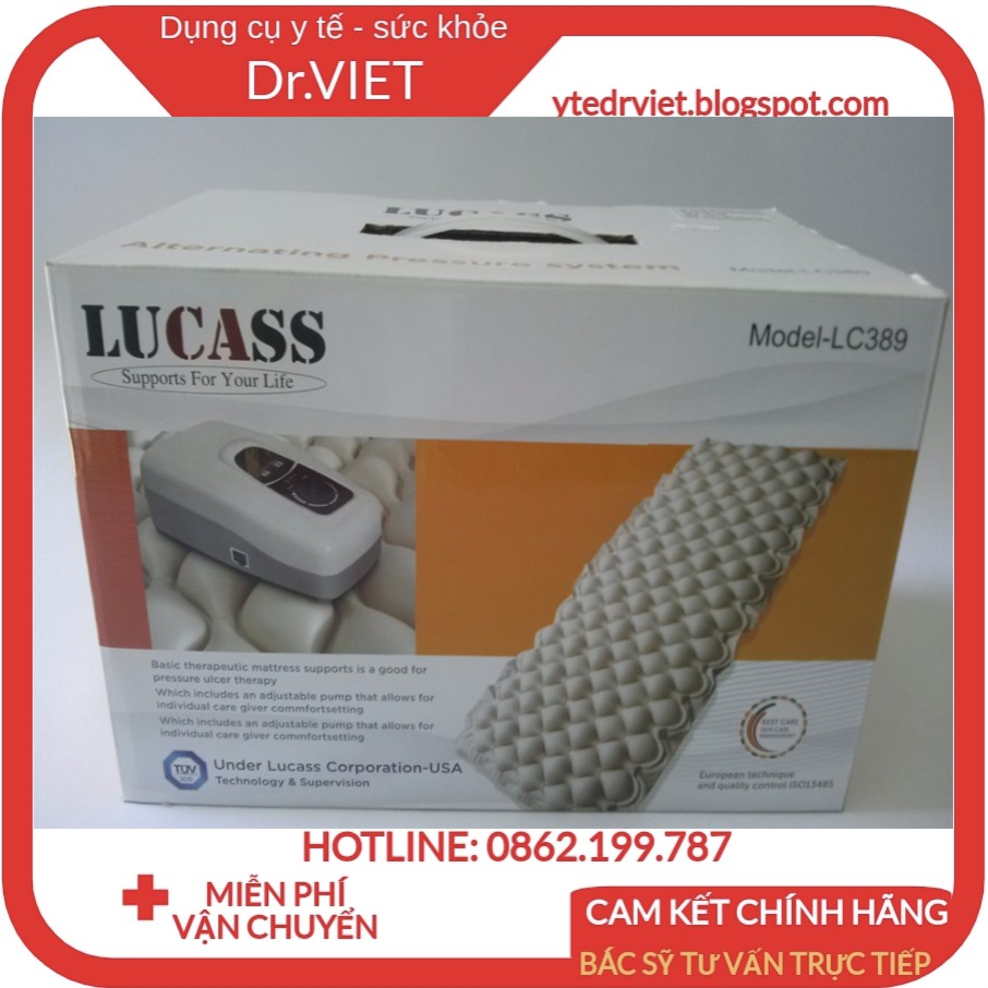 Nệm đệm chống lở loét Lucass LC 389 cao cấp công nghệ Mỹ- Dùng cho người già, người ốm, người vừa phẫu thuật nằm lâu