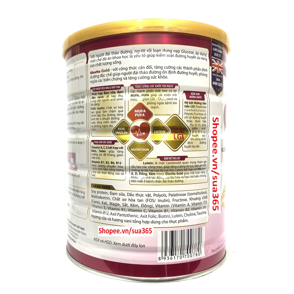 Sữa Gluvita Gold_900g và 400g - Date Luôn Mới