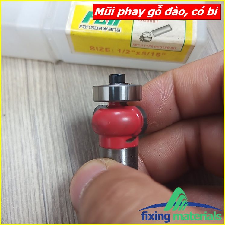 Mũi phay gỗ đào (có bi) cốt 12 ly (mũi router, dao phay gỗ, mũi soi gỗ)