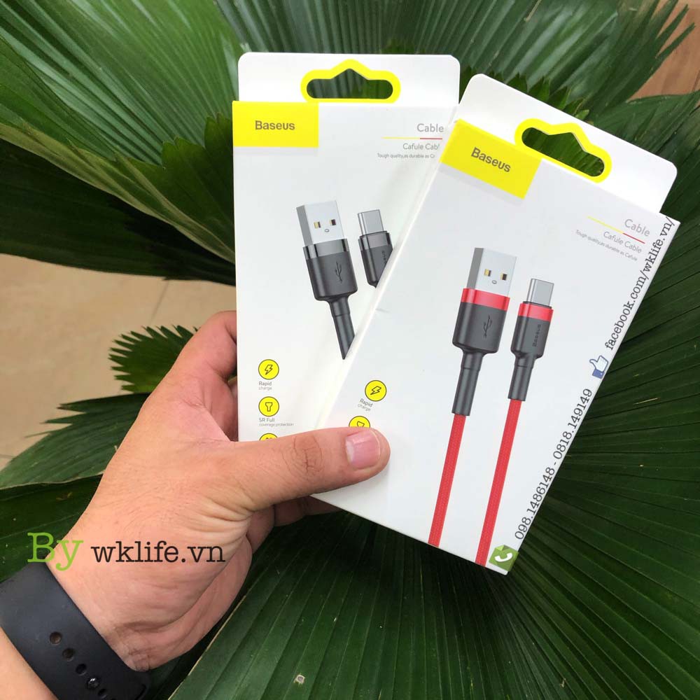 Cáp Sạc Nhanh USB C Baseus Cafule Dây Dù Sạc Nhanh Cho Xiaomi Samsung