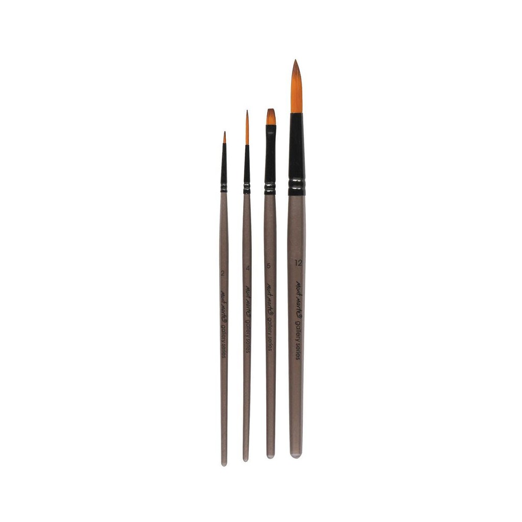 Bộ 4 Cọ Acrylic Mont Marte - Gallery Series Brush Set Acrylic 4pce - BMHS0009