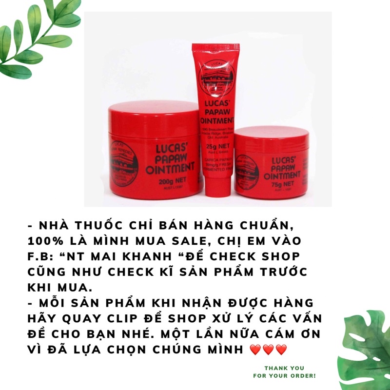 Kem Đa Năng Lucas Papaw Ointment Úc