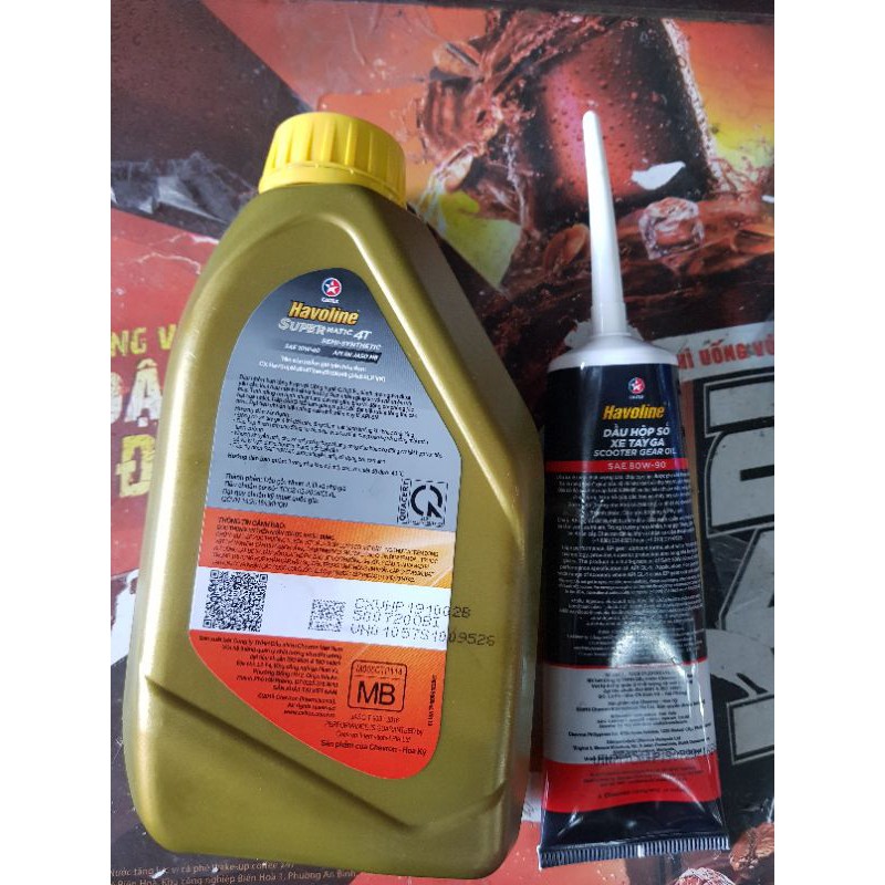 [DauNhot-PhuGia]Combo nhớt xe ga Havoline Caltex 10W40, nhớt xe ga Havoline nhớt máy nhớt hộp số mua combo giá tốt