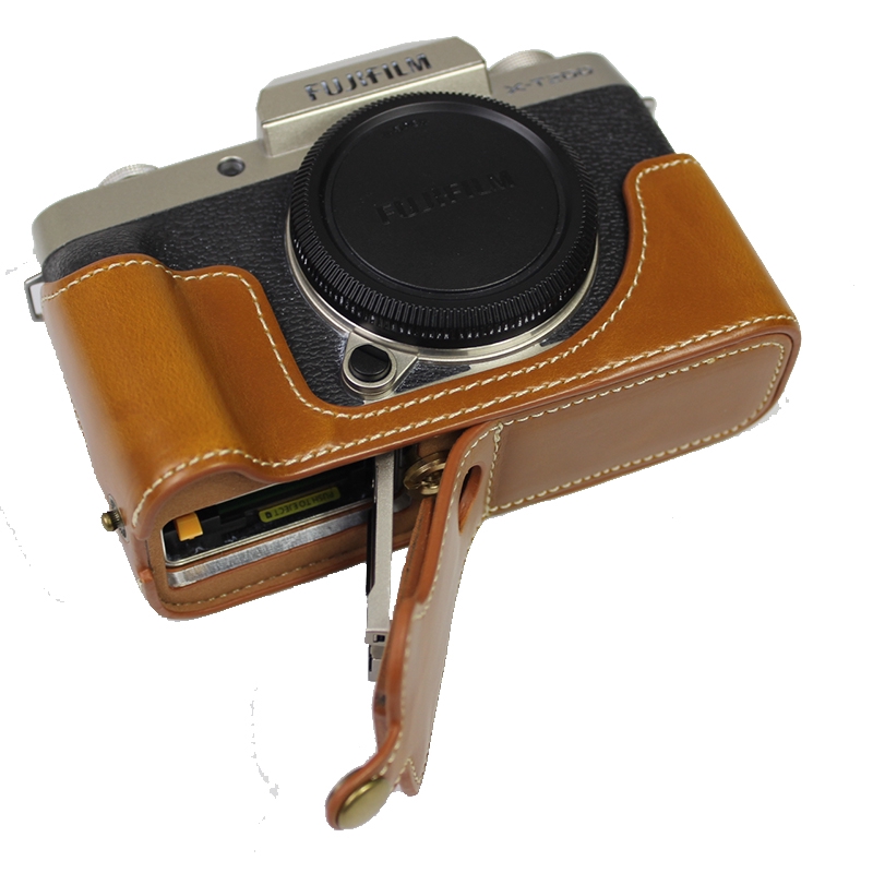 Bao Da Pu Bọc Máy Ảnh Thiết Kế Bọc Một Nửa Đẹp Mắt Mềm Cho Fujifilm X-t200 Xt200
