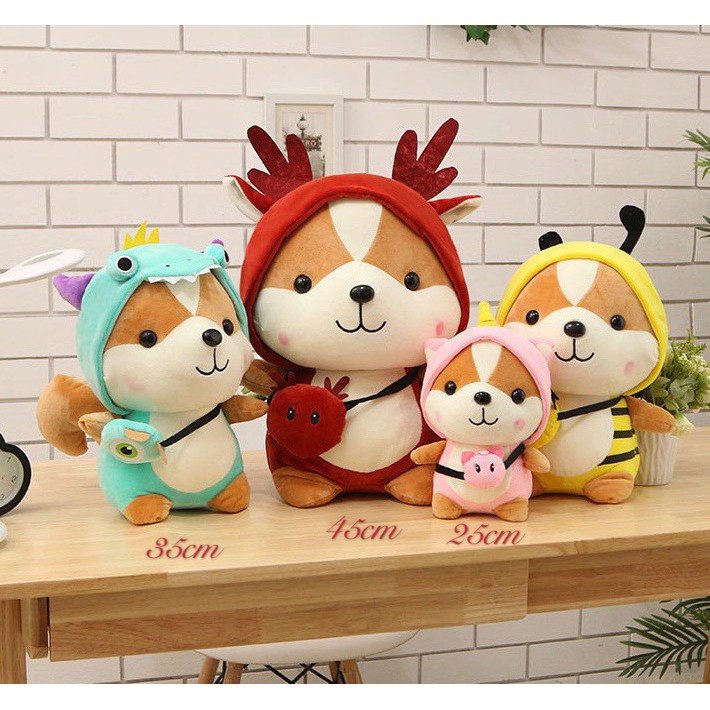 Gấu Bông Chú Chó Shiba 💝FREESHIP💝 Gối Ôm Chó Shiba Cosplay Đáng Yêu - Thú Nhồi Bông Cao Cấp