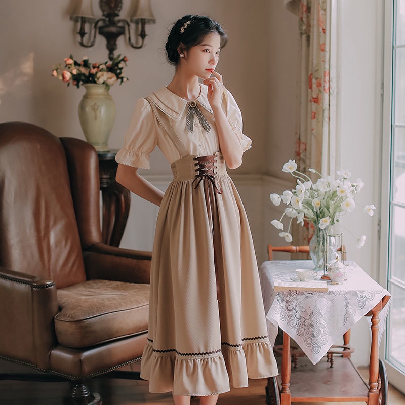 Bộ Áo Sơ Mi Thắt Nơ + Chân Váy Ngắn Phong Cách Pháp Thời Trang Mùa Hè 2022 Dành Cho Nữ