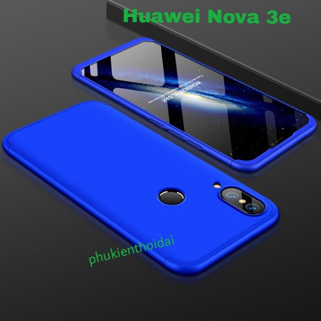 Ốp lưng Huawei Nova 3e hiệu GKK Bảo vệ 360 độ cao cấp siêu mỏng ( 3 mảnh )