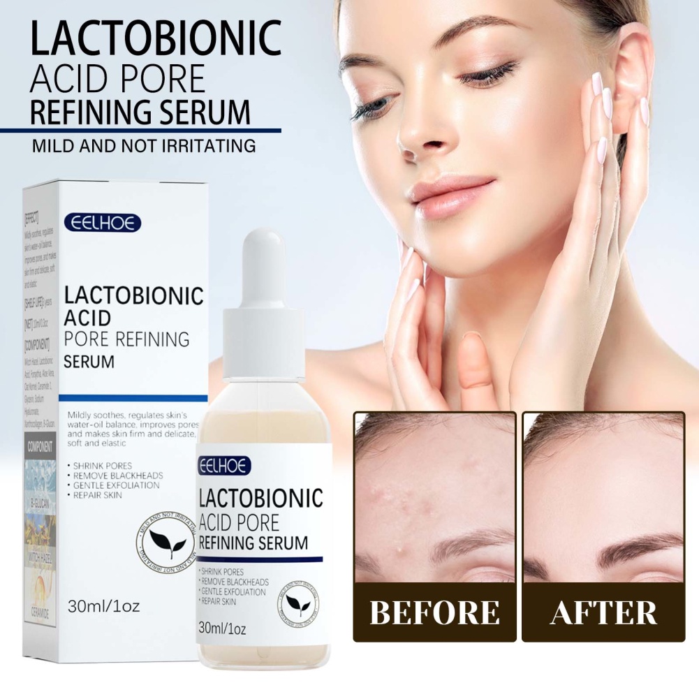 Tinh Chất Thu Nhỏ Lỗ Chân Lông Axit Lactose Hàn Quốc Axit Hyaluronic Làm Săn Chắc Da, Nuôi Dưỡng Da Mặt, Đàn Hồi, Mịn Màng, Sửa Chữa Và Làm Sạch Mụn Đầu Đen Và Mụn Trứng Cá-ampere