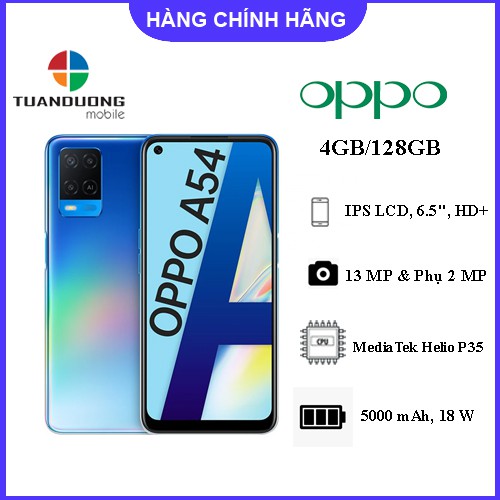 [Mã 77ELSALE1 giảm 5% đơn 3TR] Điện thoại OPPO A54 4GB/128GB - Hàng Chính Hãng - Bảo Hành Toàn Quốc