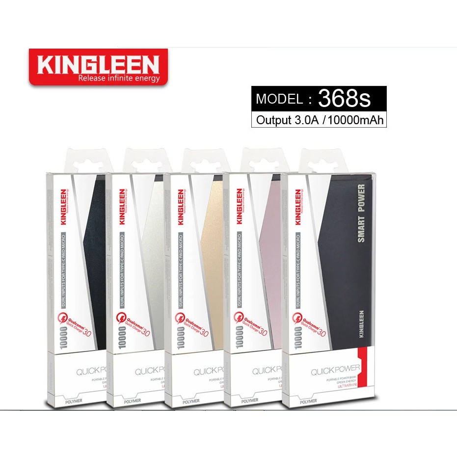 PIN SẠC DỰ PHÒNG 10000Mah 368S XÁM ,ĐEN,ĐỒNG KINGLEEN