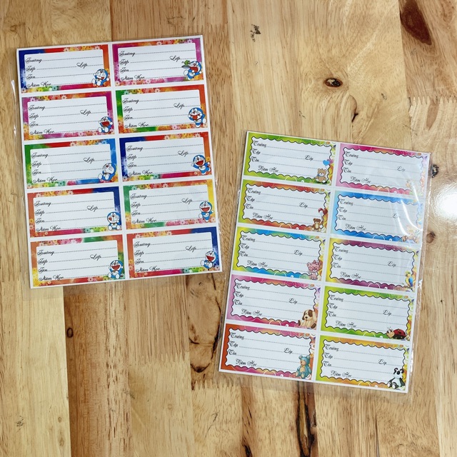 NHÃN VỞ ĐỦ LOẠI