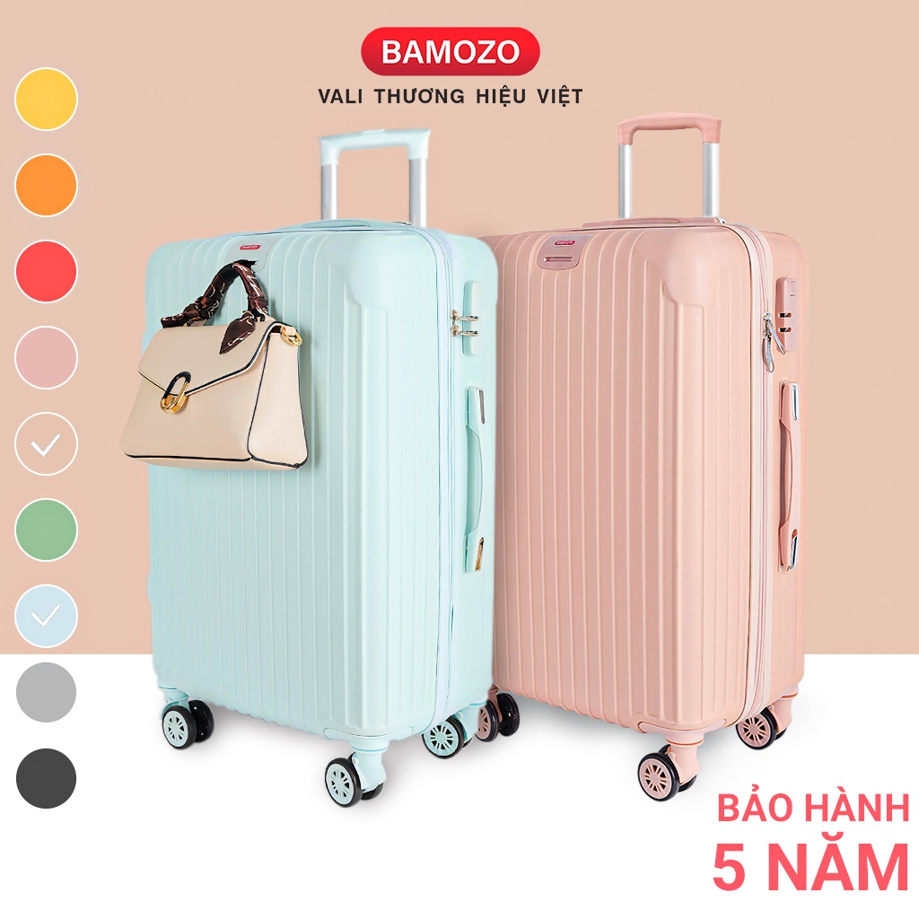 vali du lịch BAMOZO 8801 vali kéo nhựa được bảo hành 5 năm