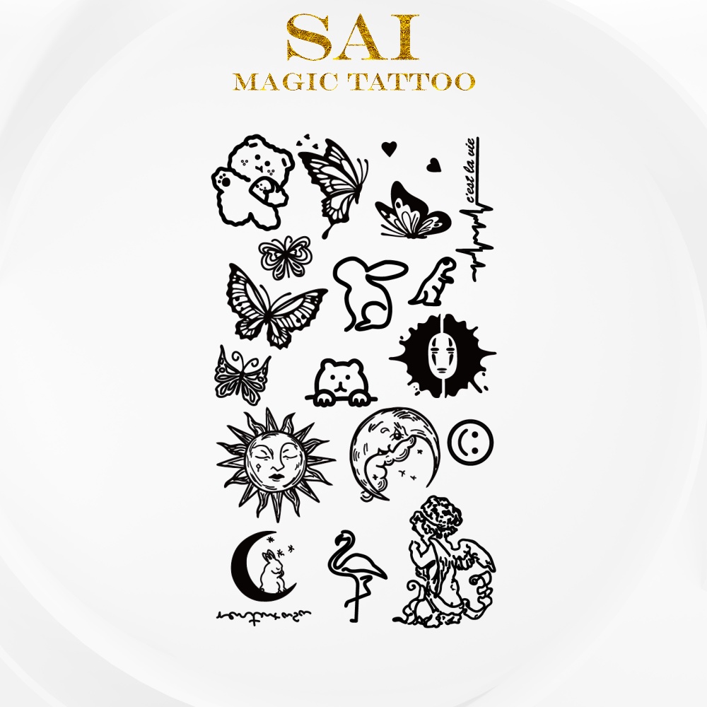 Miếng dán hình xăm tạm thời SAI MAGIC TATTOO 10CM×06CM chống thấm nước lâu trôi lên đến 2 tuần 424