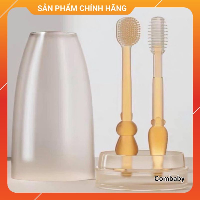 Sét Rơ Lưỡi + Bàn Chải Silicon Cho Bé 0-18 THÁNG