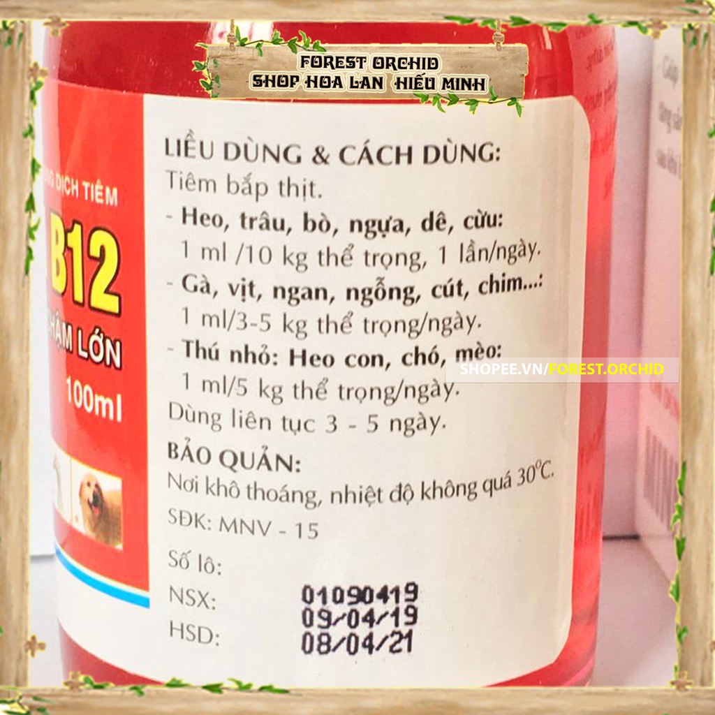 VITAMIN B12 Dung dịch phân bón giải độc, chống sốc phân, tái tạo tế bào cho cây Phong Lan